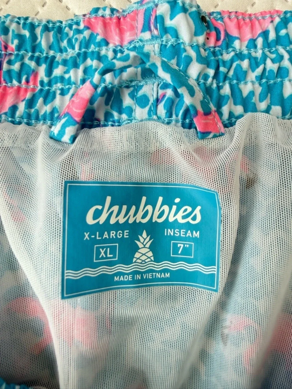 Chubbies Swim Trunks 7” Inseam Flamingo Print Size XL